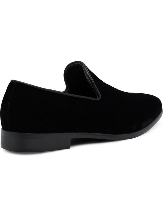 Men\'s Plain Black Vintage Velvet Loafers Slip On Classic Tuxedo Dress Shoes main image 5
